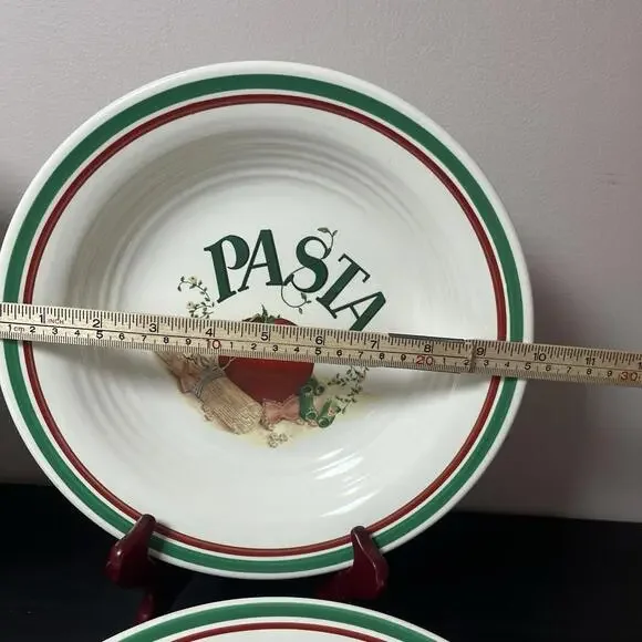 Treasure Craft Pottery “Pasta” Bowls Crafted In The USA 10” Wide Bowls Set Of 4 - Picture 7 of 11